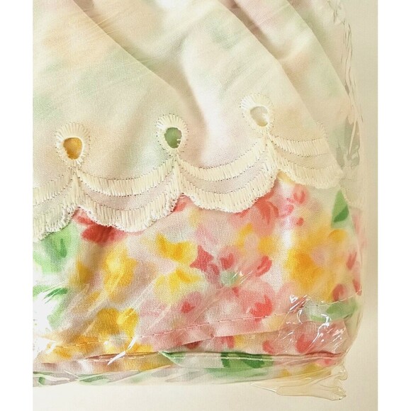 Vtg Garden Estates Sarah Twin Bedding Pink Romantic Spring Floral Eyelet Lace - Picture 6 of 12